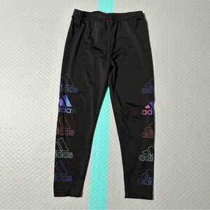 Adidas Kids Black Multicolor Logo Joggers